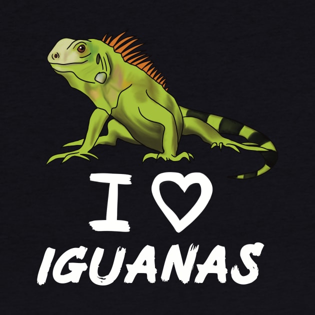 I Love Iguanas for Iguana Lovers, White by Mochi Merch